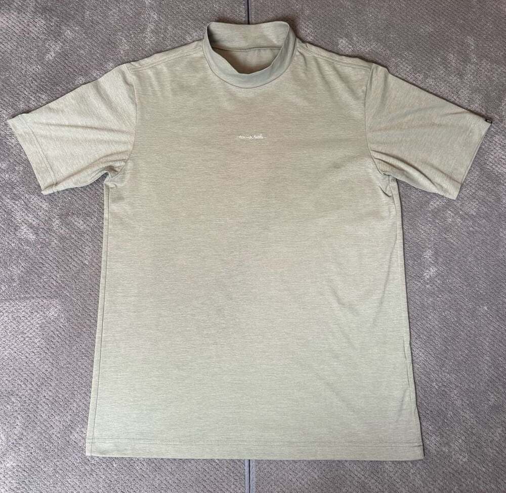 TravisMathew Green Short Sleeve Mock Neck Shirt LM 1201